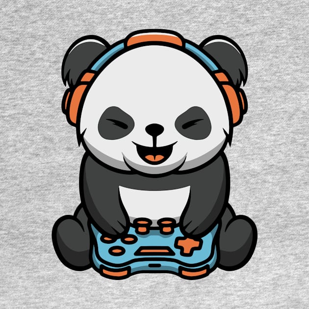 Cute Panda Gamers by Cubbone